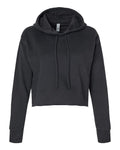 Next Level 9384 Women's Laguna Sueded Raw Edge Crop Hoodie Sweatshirt