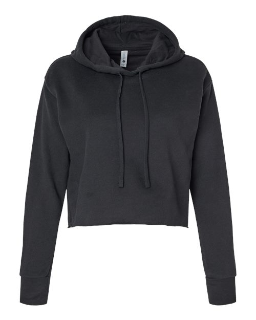 Next Level 9384 Women's Laguna Sueded Raw Edge Crop Hoodie Sweatshirt