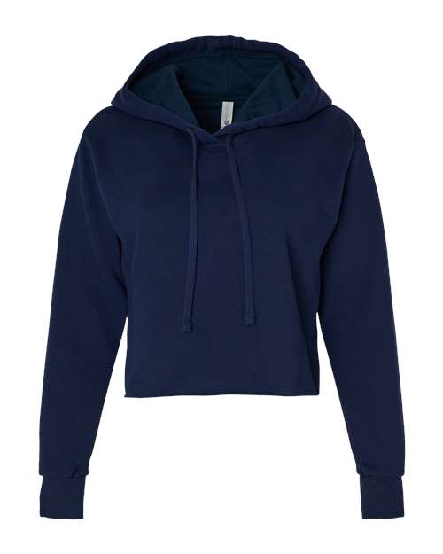 Next Level 9384 Women's Laguna Sueded Raw Edge Crop Hoodie Sweatshirt