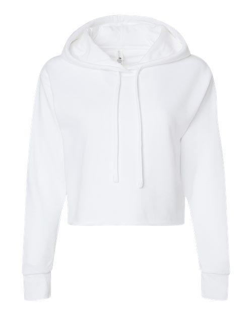 Next Level 9384 Women's Laguna Sueded Raw Edge Crop Hoodie Sweatshirt