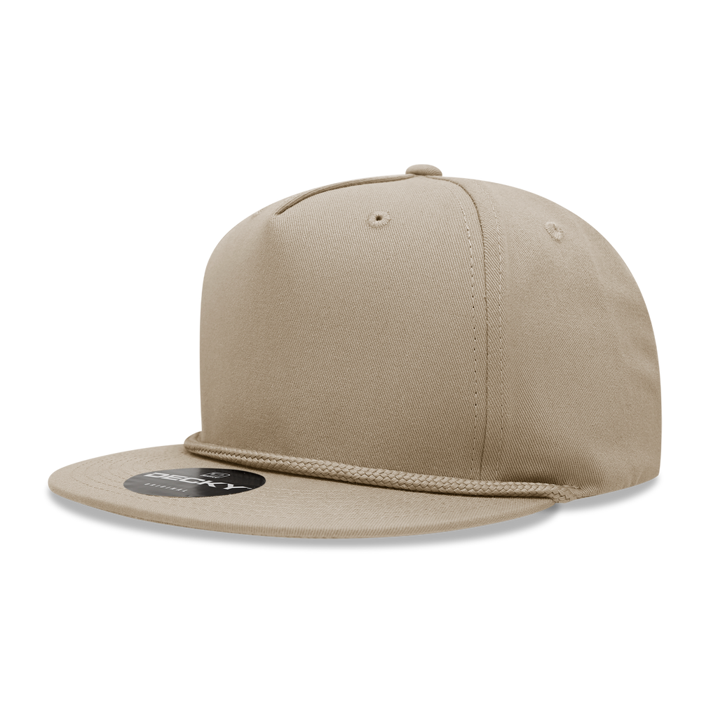 Decky 1041 5 Panel High Profile Structured Cotton Blend Rope Hat