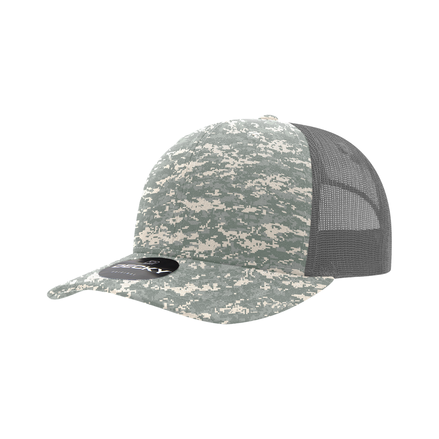 Decky 1054 6 Panel Mid Profile Structured Camo Trucker