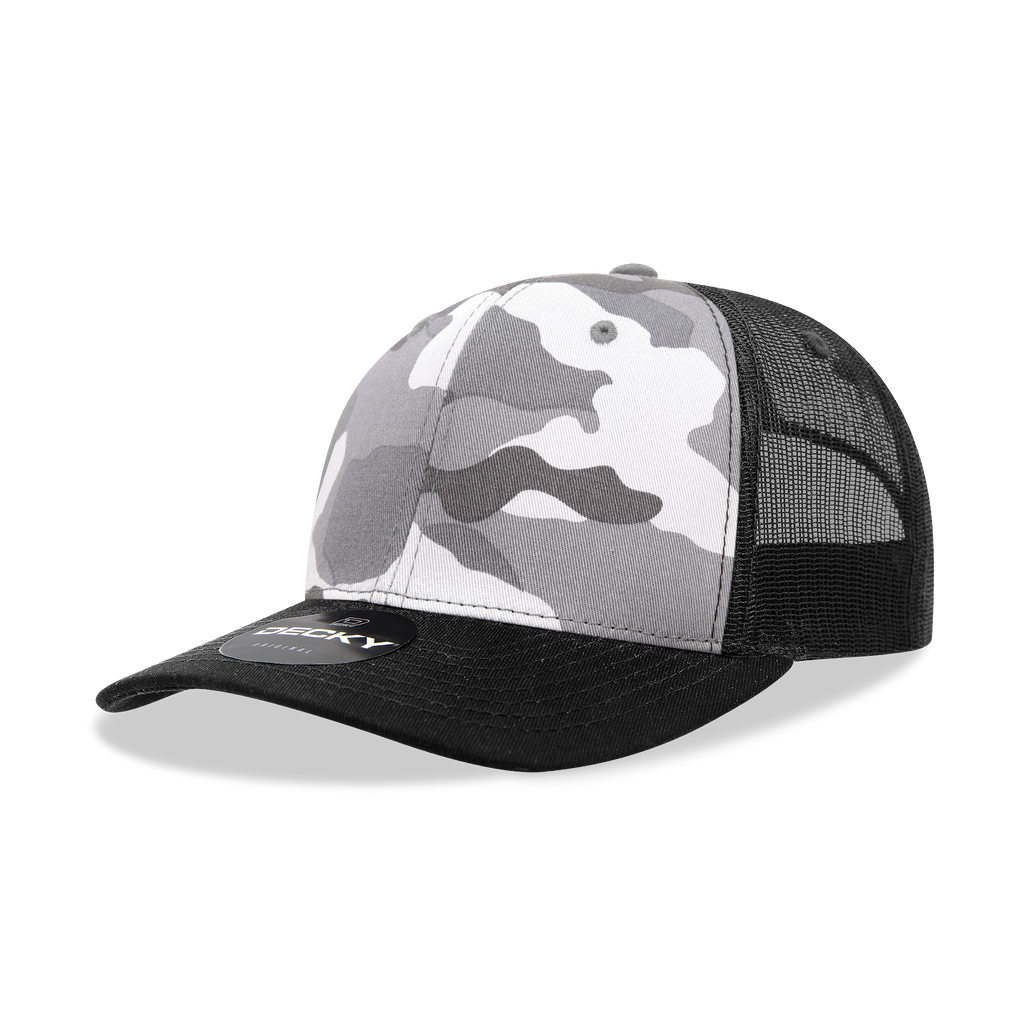 Decky 1054 6 Panel Mid Profile Structured Camo Trucker