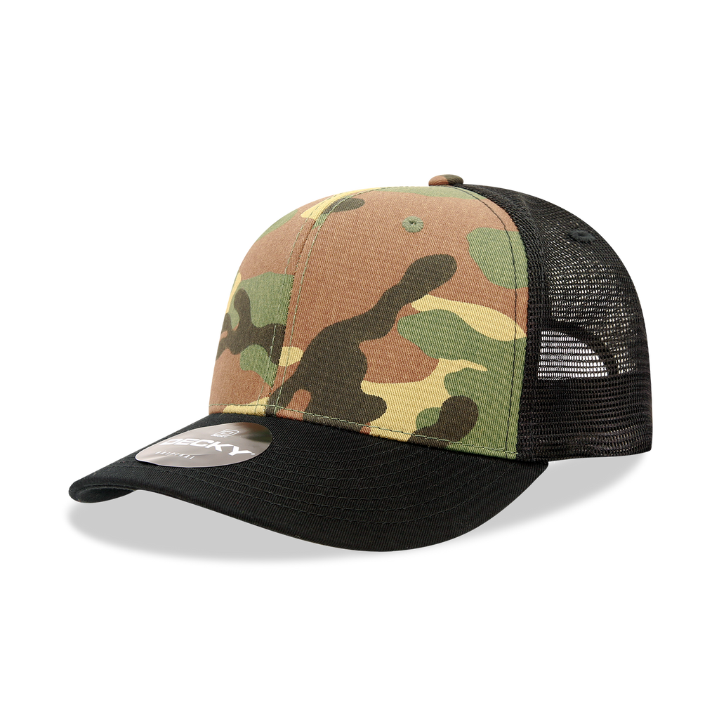 Decky 1054 6 Panel Mid Profile Structured Camo Trucker
