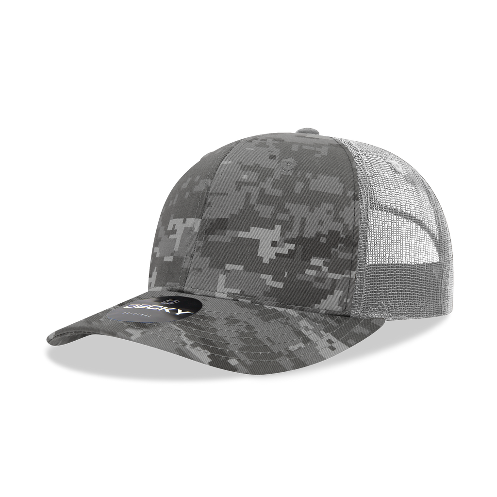 Decky 1054 6 Panel Mid Profile Structured Camo Trucker