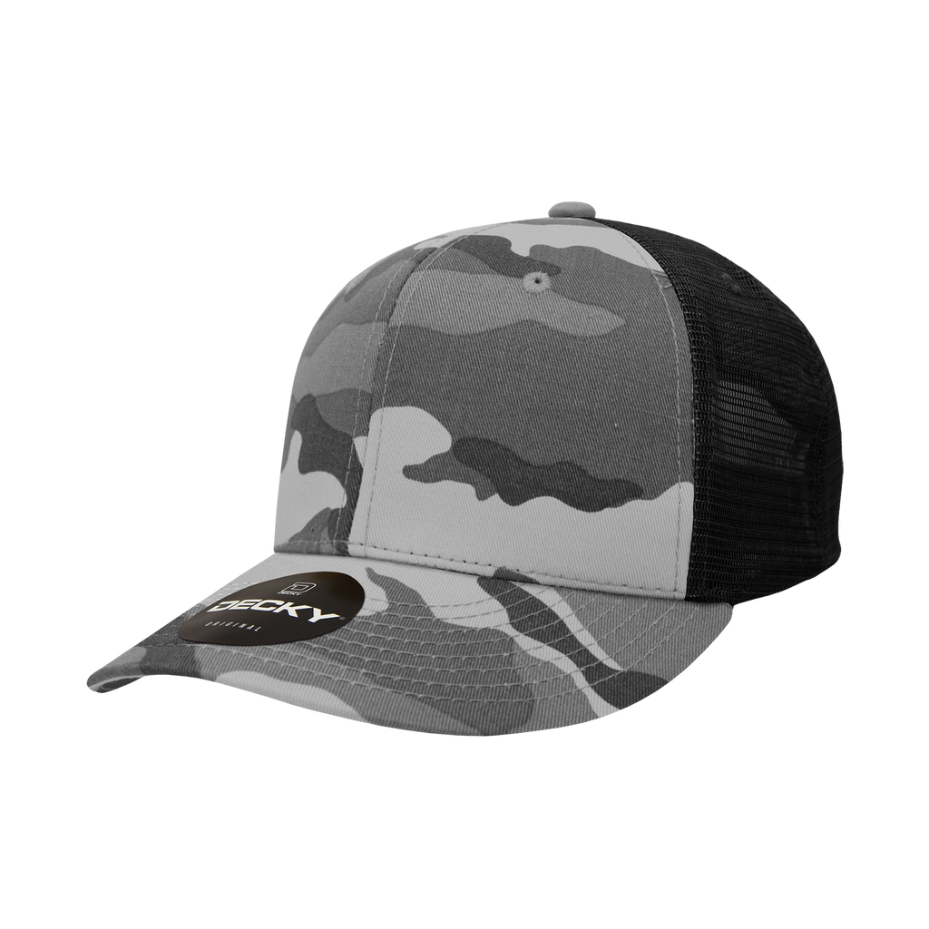 Decky 1054 6 Panel Mid Profile Structured Camo Trucker