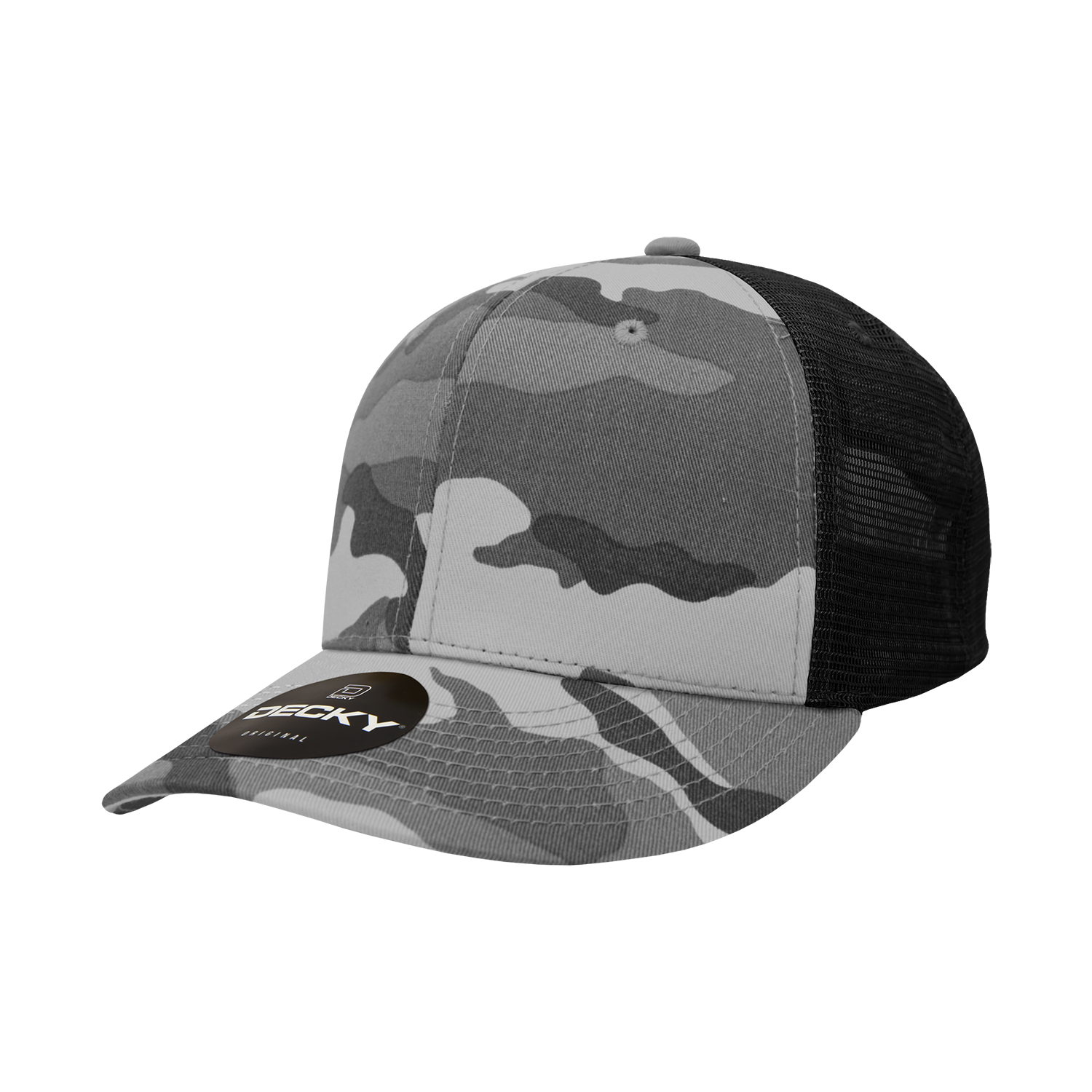 Decky 1054 6 Panel Mid Profile Structured Camo Trucker