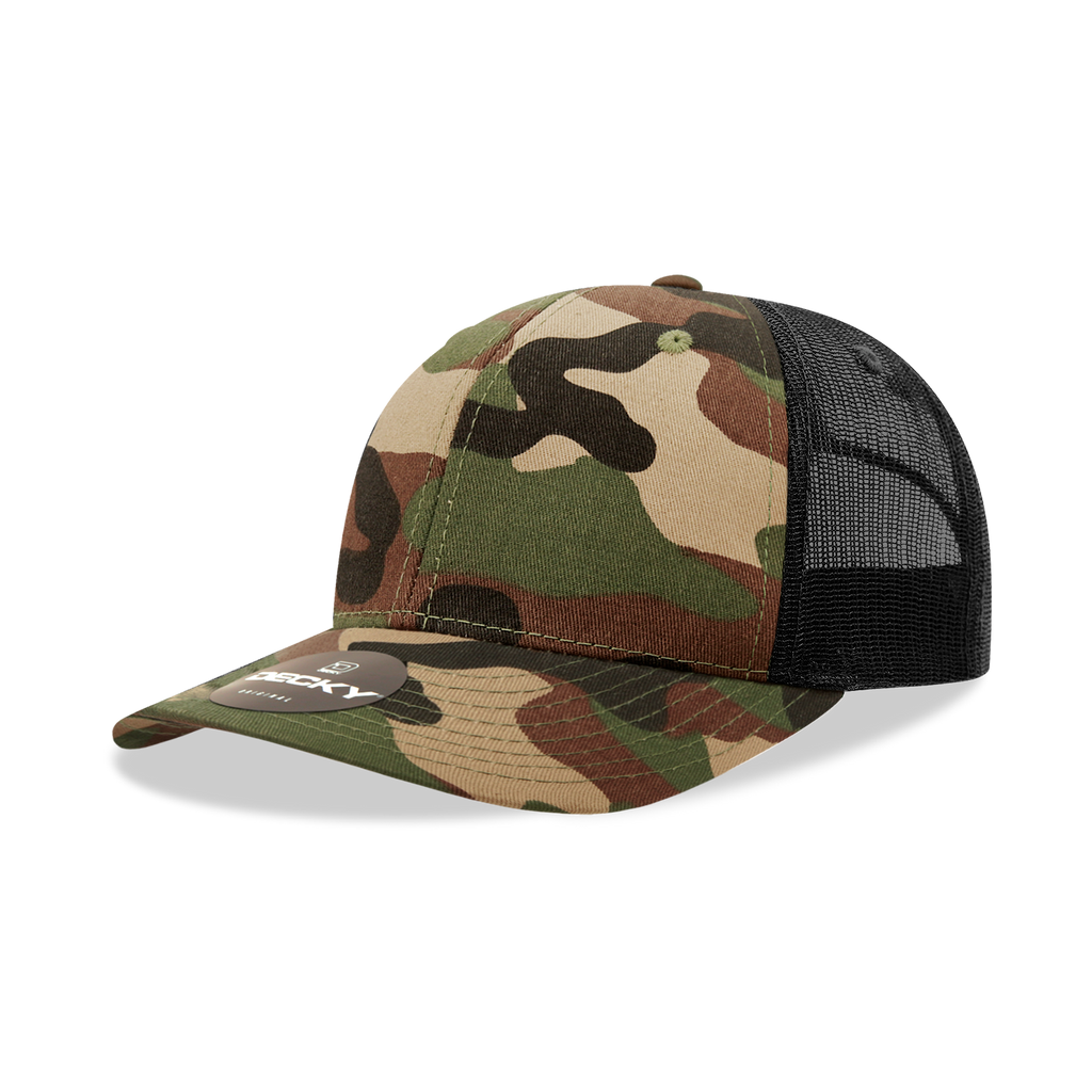Decky 1054 6 Panel Mid Profile Structured Camo Trucker