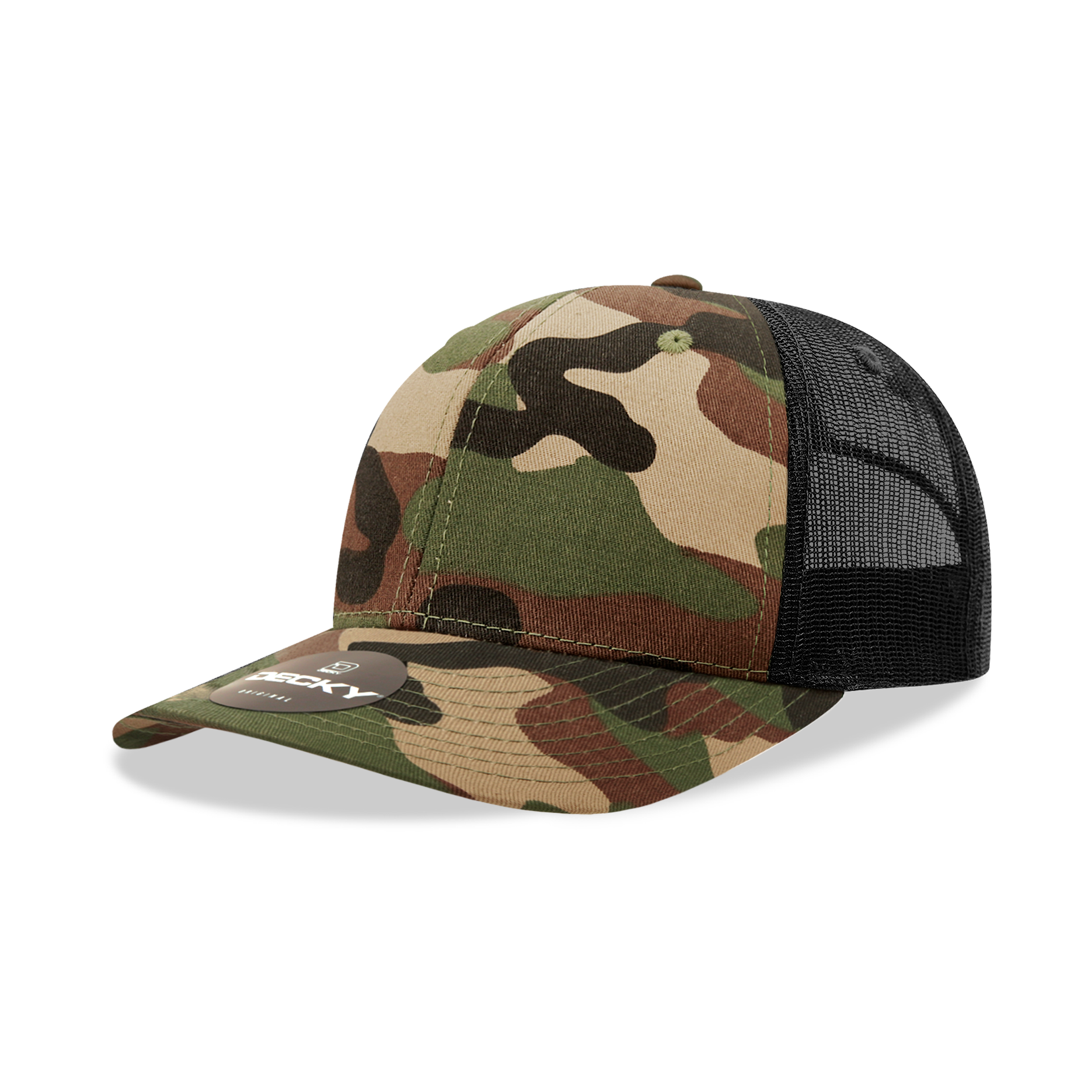 Decky 1054 6 Panel Mid Profile Structured Camo Trucker