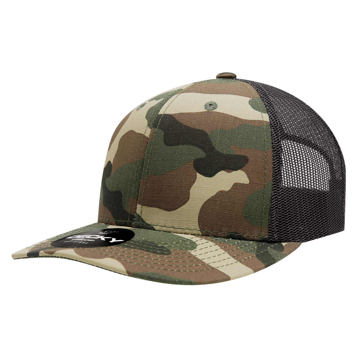 Decky 1054 6 Panel Mid Profile Structured Camo Trucker