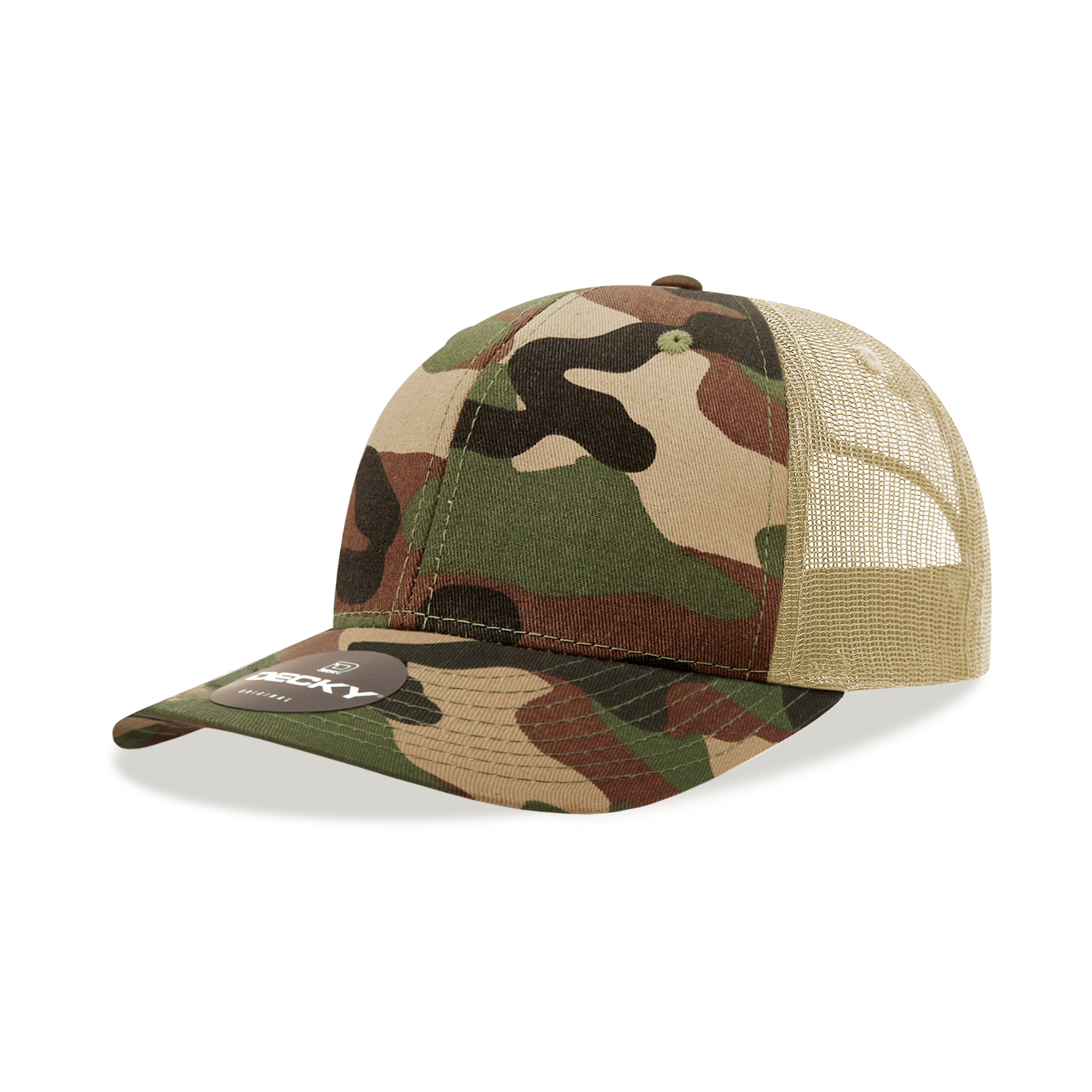 Decky 1054 6 Panel Mid Profile Structured Camo Trucker