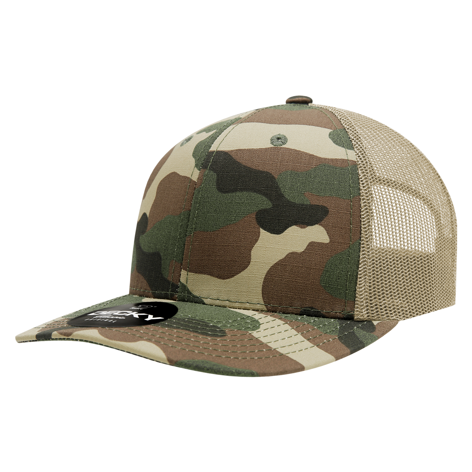 Decky 1054 6 Panel Mid Profile Structured Camo Trucker
