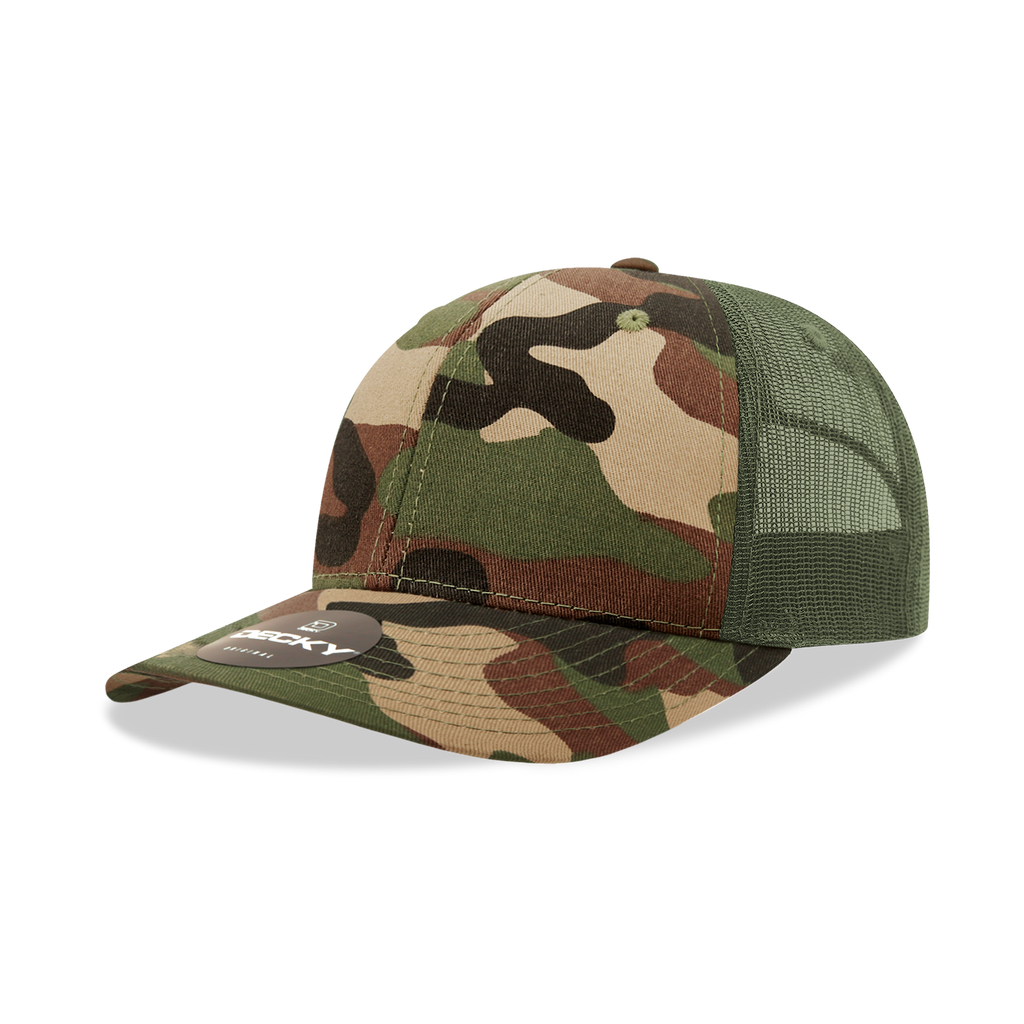 Decky 1054 6 Panel Mid Profile Structured Camo Trucker