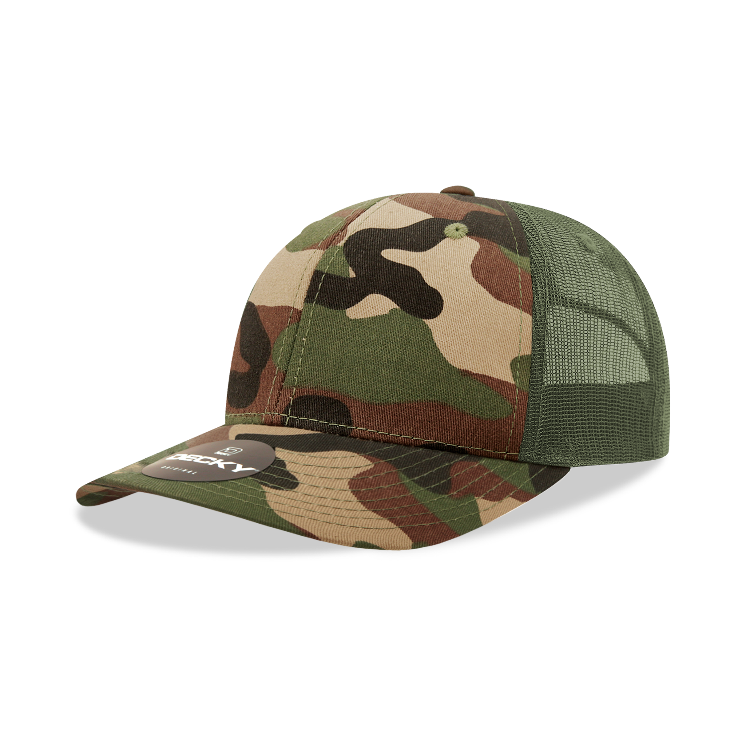 Decky 1054 6 Panel Mid Profile Structured Camo Trucker