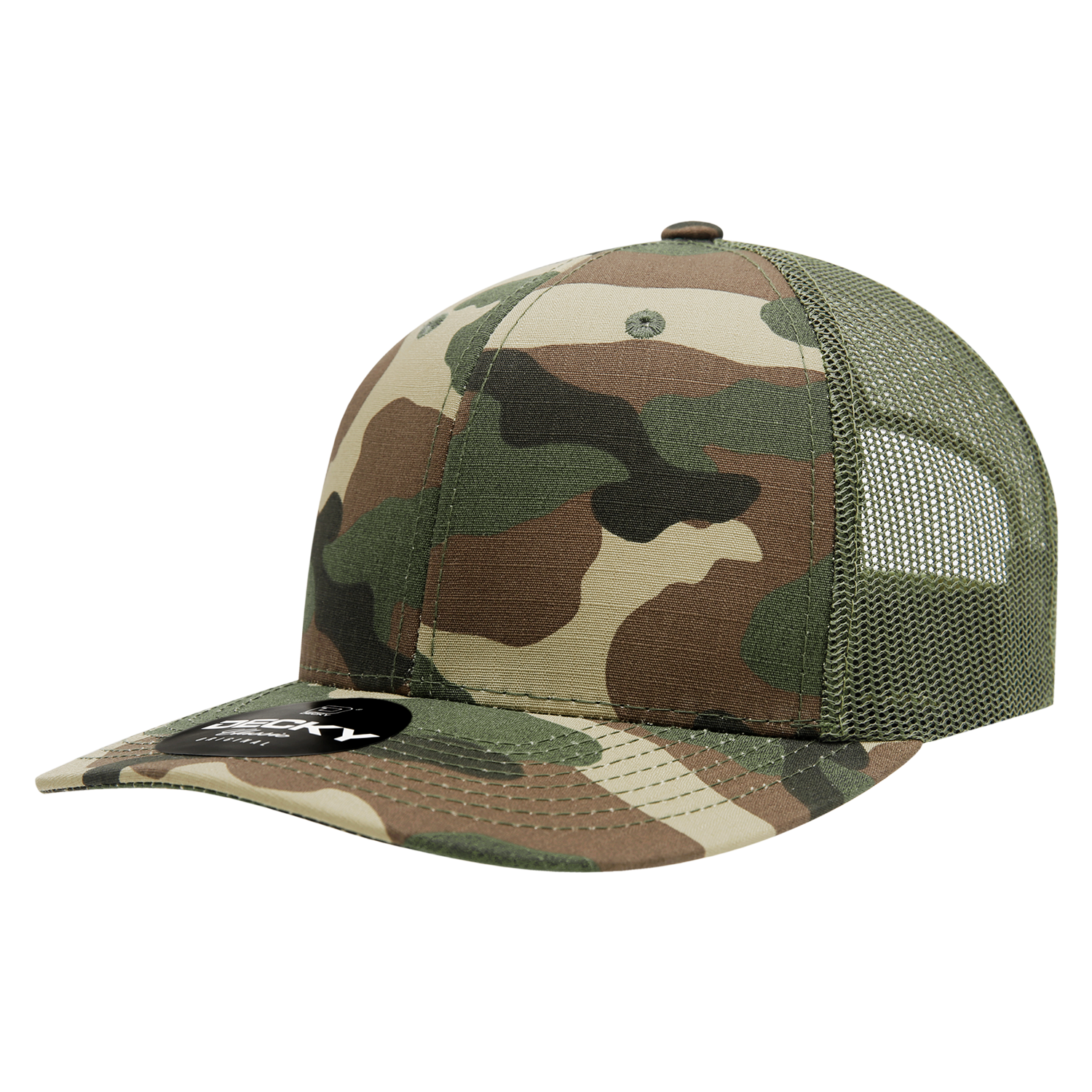 Decky 1054 6 Panel Mid Profile Structured Camo Trucker