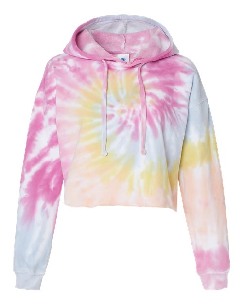 Colortone 8333 Women's Tie-Dyed Crop Hooded Sweatshirt