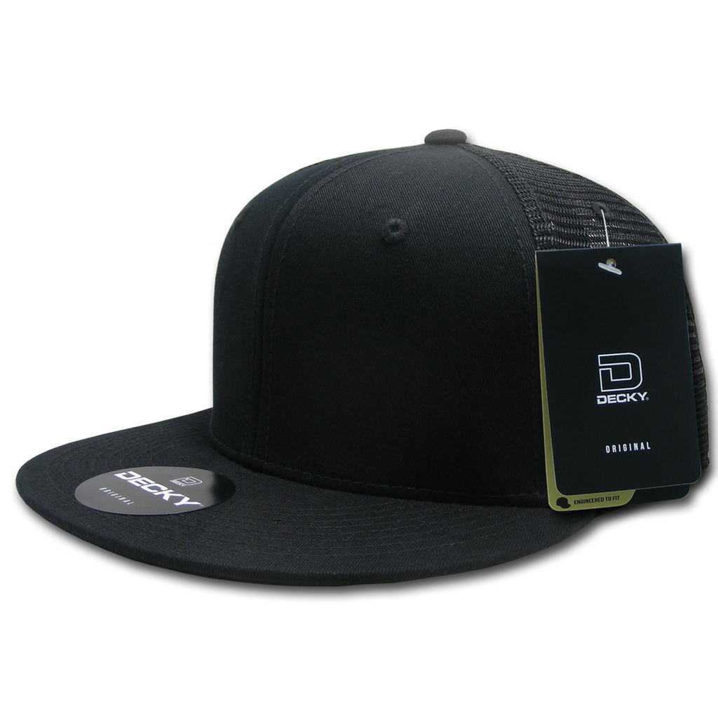 Decky 1075 Fitted Cotton Trucker Cap,BLK/WHT