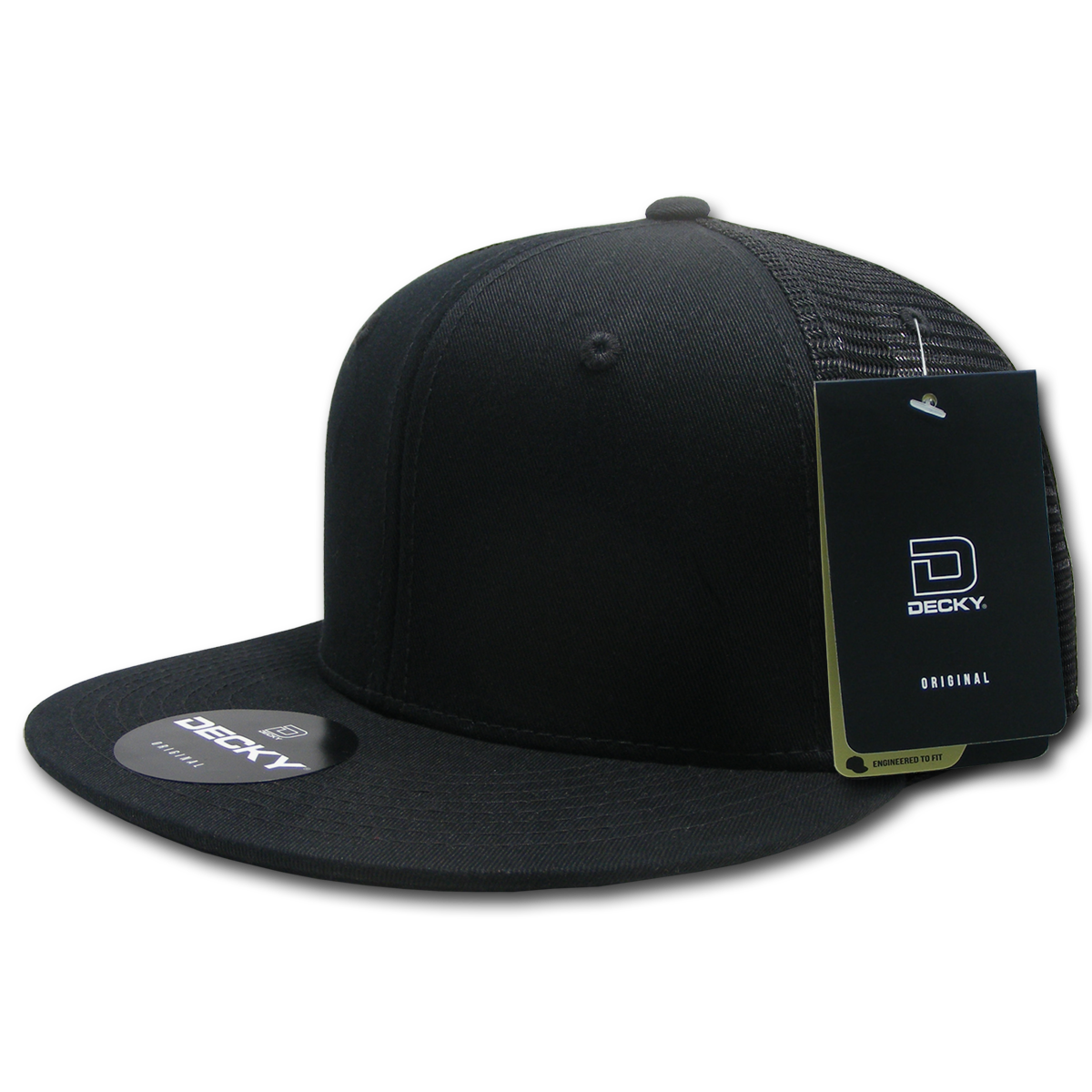 Decky 1075 Fitted Cotton Trucker Cap,BLK/WHT