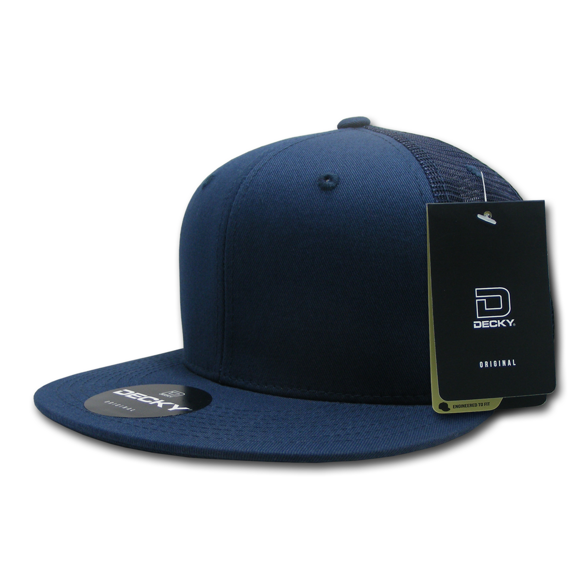 Decky 1075 Fitted Cotton Trucker Cap,BLK/WHT