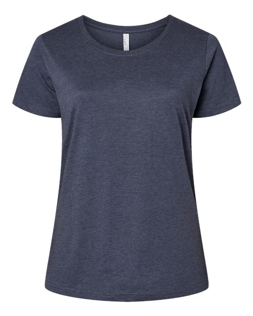 LAT 3816 Women's Curvy Collection Fine Jersey Tee
