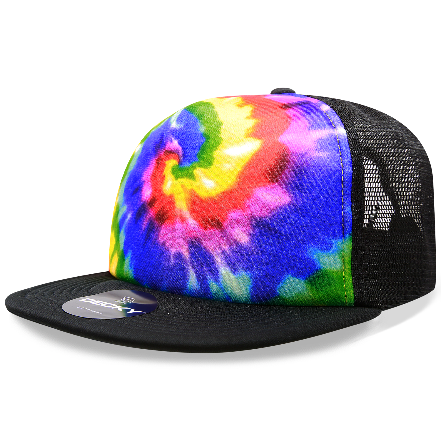 Decky 1079 5 Panel High Profile Structured Tie Dye Trucker
