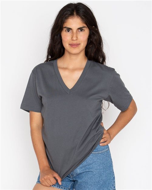 Los Angeles Apparel 24056 Unisex USA-Made Fine Jersey V-Neck T-Shirt