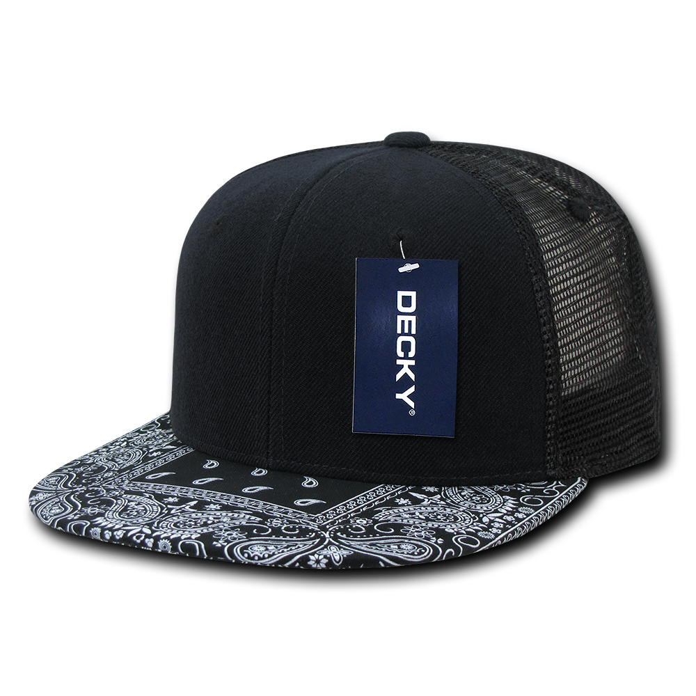 Decky 1083 6 Panel High Profile Structured Bandanna Bill Trucker