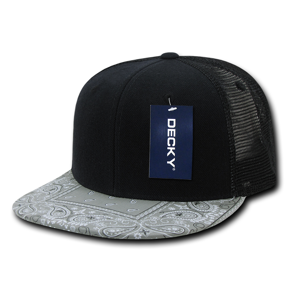 Decky 1083 6 Panel High Profile Structured Bandanna Bill Trucker