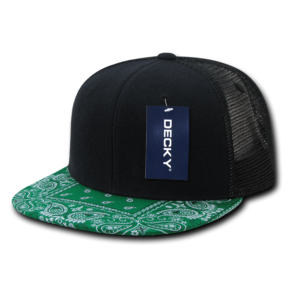 Decky 1083 6 Panel High Profile Structured Bandanna Bill Trucker