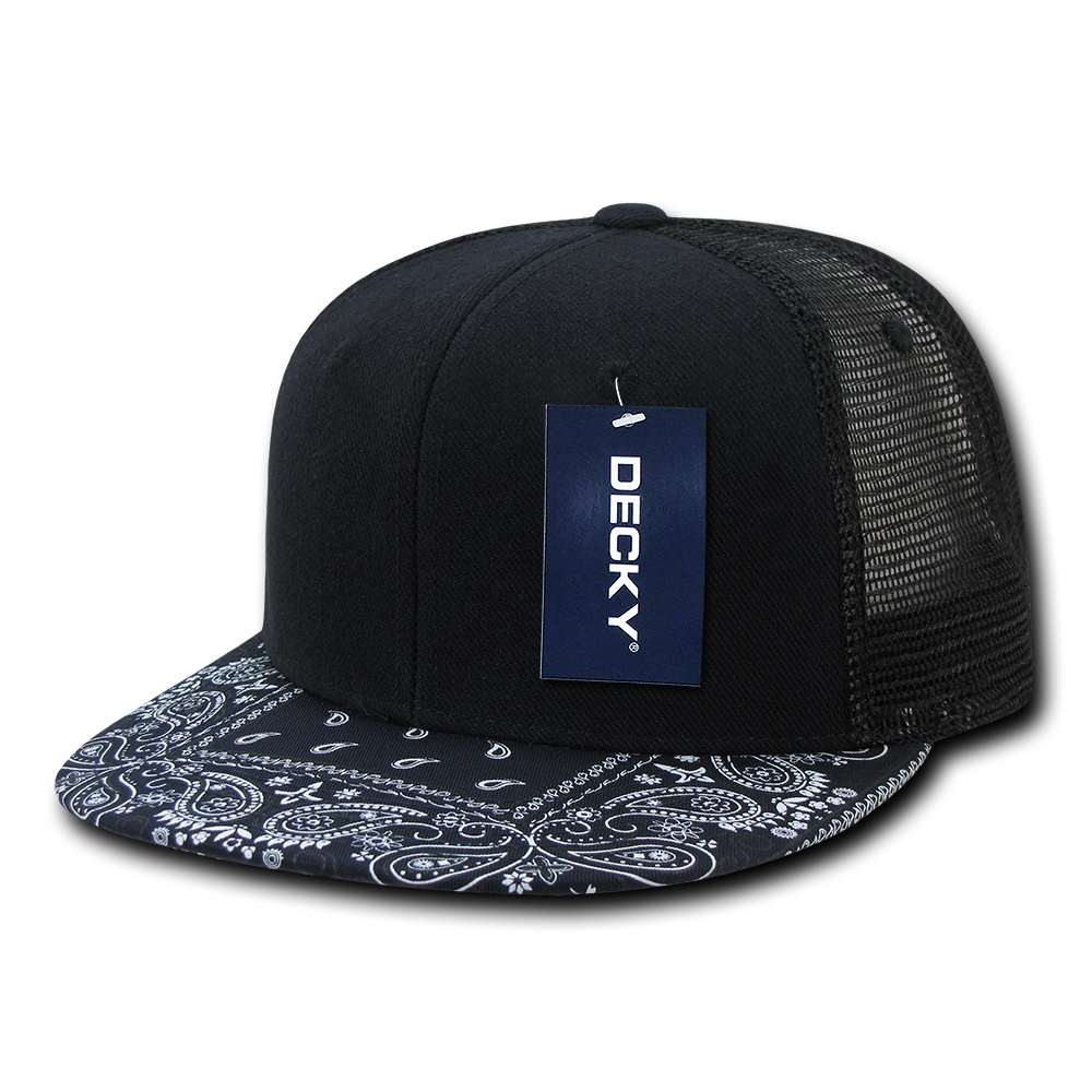 Decky 1083 6 Panel High Profile Structured Bandanna Bill Trucker