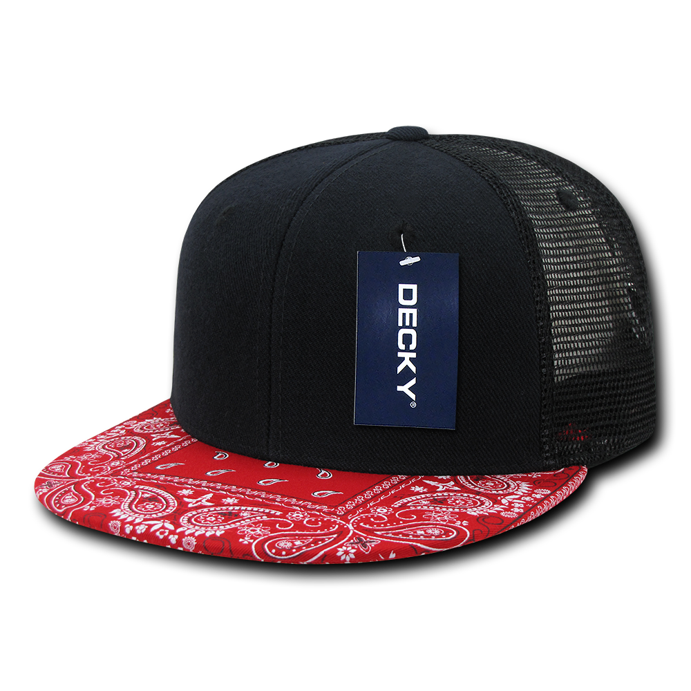 Decky 1083 6 Panel High Profile Structured Bandanna Bill Trucker