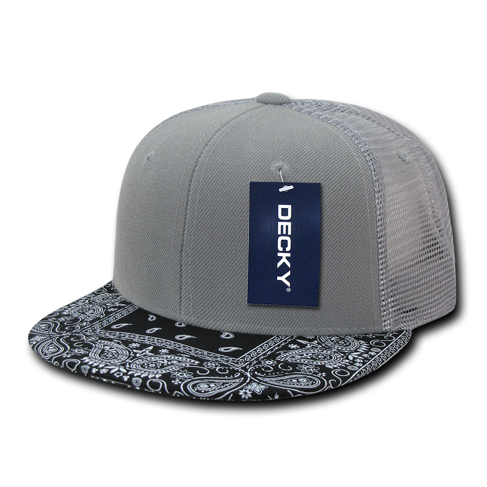 Decky 1083 6 Panel High Profile Structured Bandanna Bill Trucker