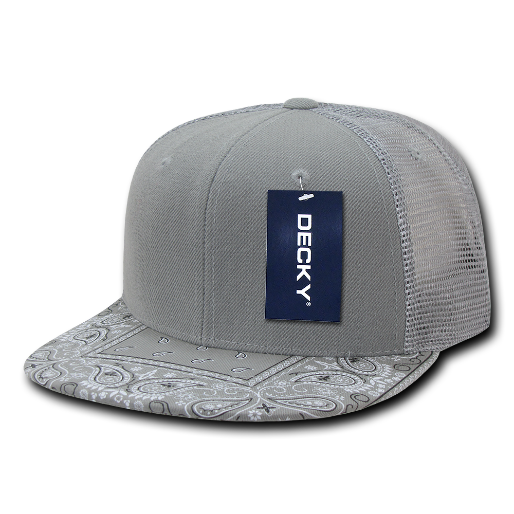 Decky 1083 6 Panel High Profile Structured Bandanna Bill Trucker