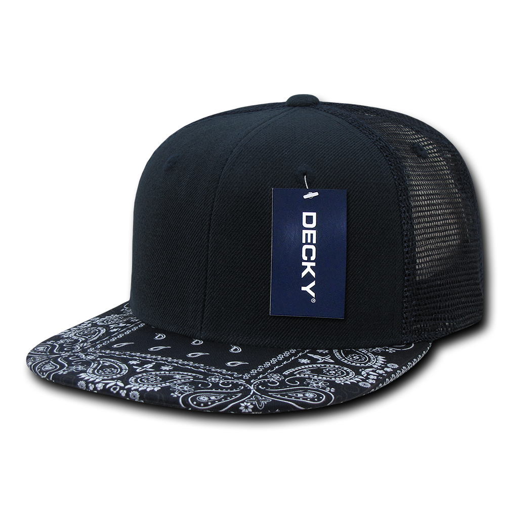 Decky 1083 6 Panel High Profile Structured Bandanna Bill Trucker
