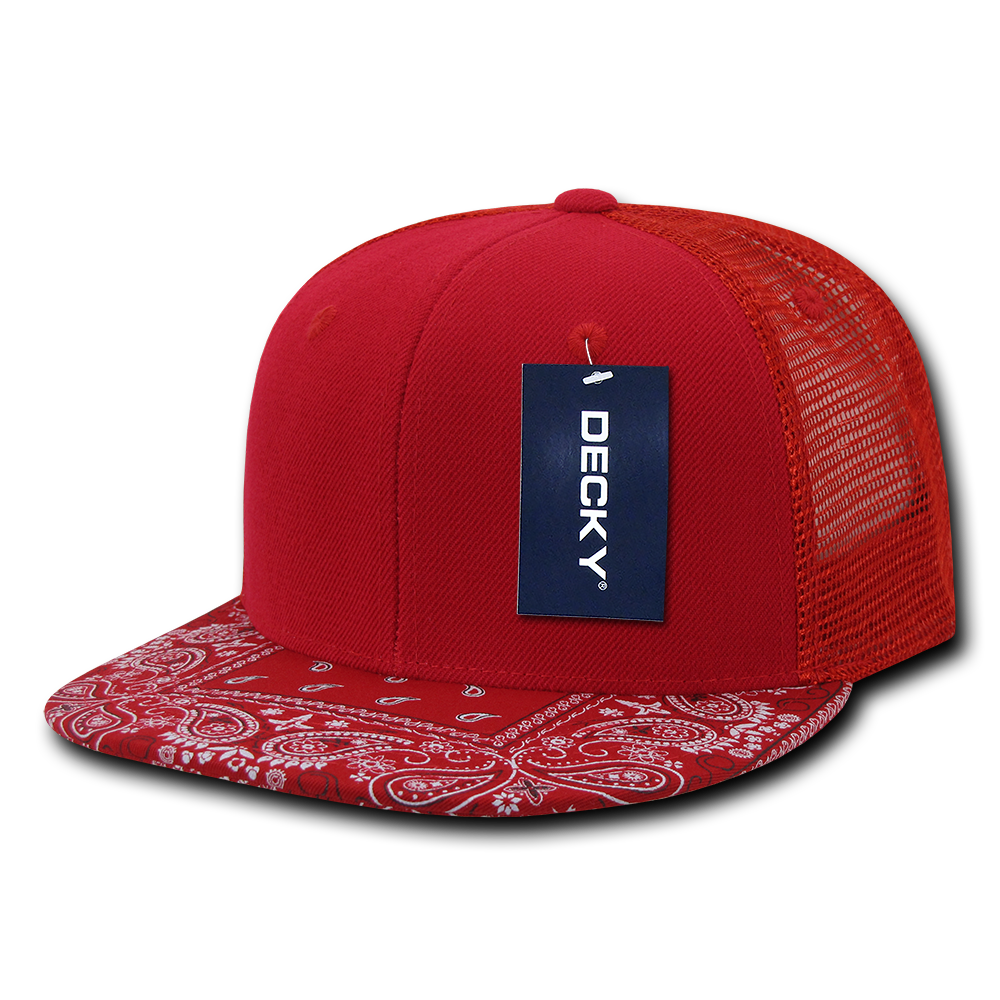 Decky 1083 6 Panel High Profile Structured Bandanna Bill Trucker