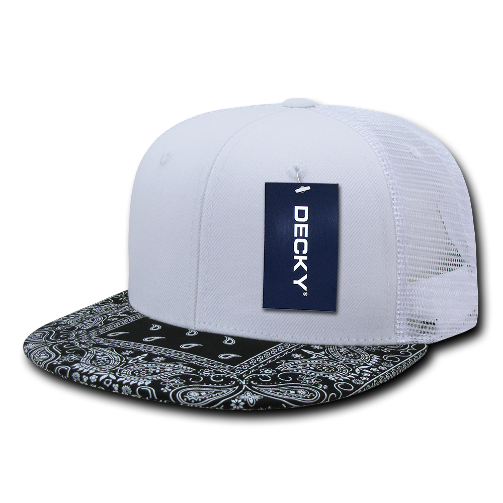 Decky 1083 6 Panel High Profile Structured Bandanna Bill Trucker