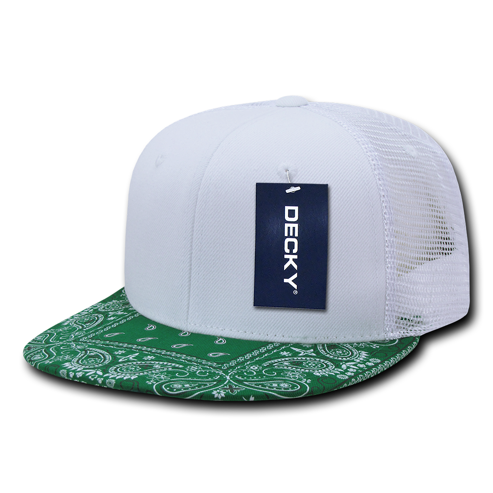 Decky 1083 6 Panel High Profile Structured Bandanna Bill Trucker