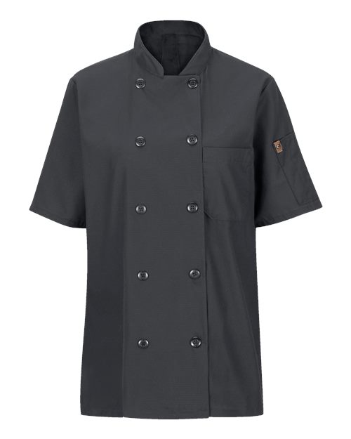 Chef Designs 045X Women's Mimix™ Short Sleeve Chef Coat with OilBlok
