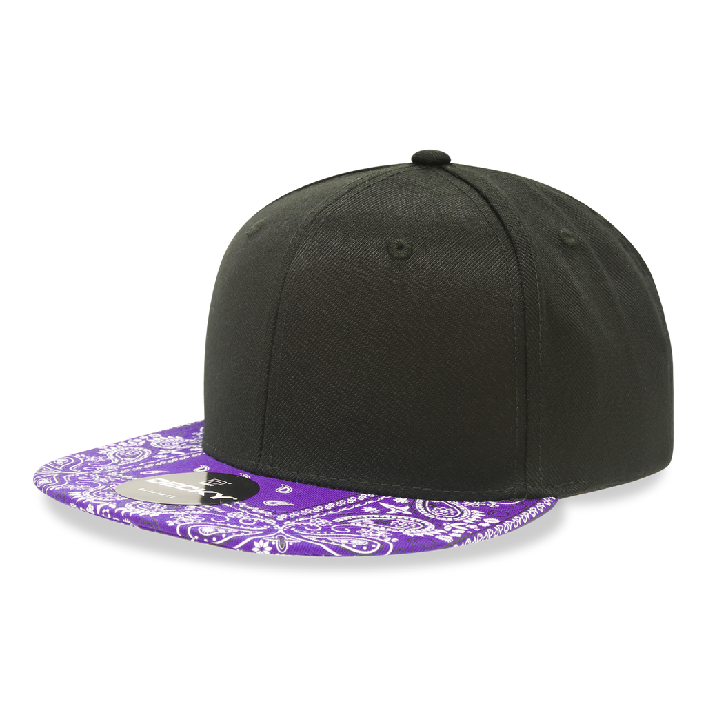 Decky 1093 6 Panel High Profile Structured Bandanna Bill Snapback