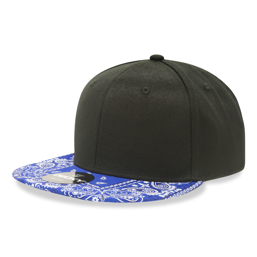 Decky 1093 6 Panel High Profile Structured Bandanna Bill Snapback