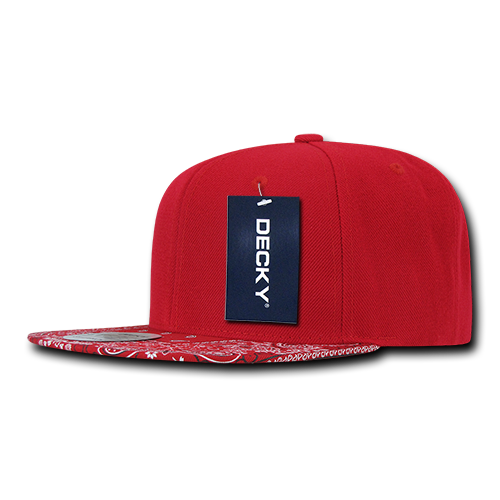 Decky 1093 6 Panel High Profile Structured Bandanna Bill Snapback