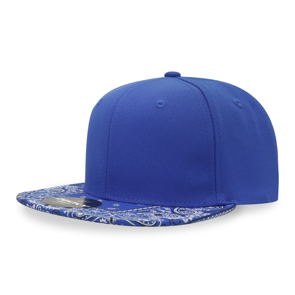 Decky 1093 6 Panel High Profile Structured Bandanna Bill Snapback