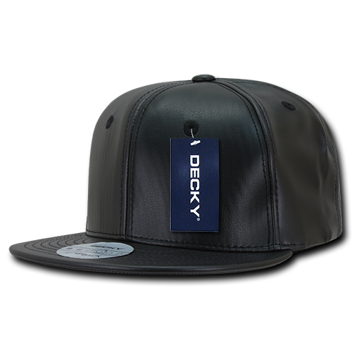 Decky 1103 6 Panel High Profile Structured Faux Leather Snapback