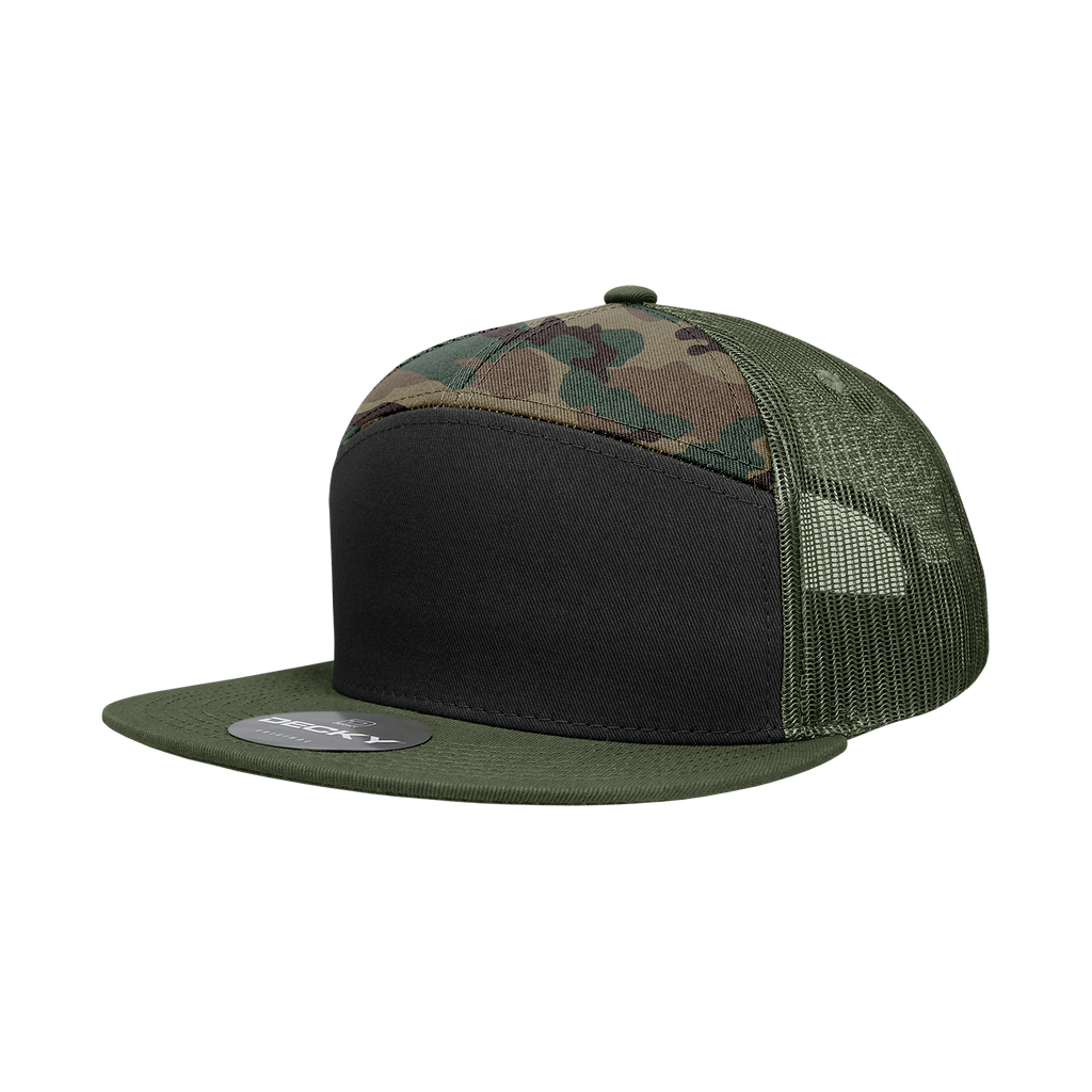 Decky 1133 7 Panel High Profile Structured Cotton Blend Trucker