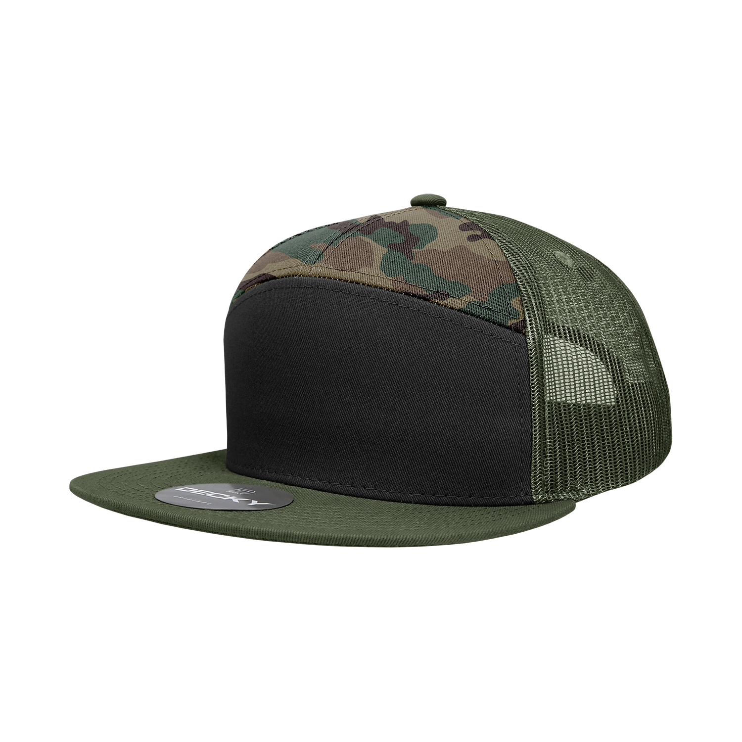 Decky 1133 7 Panel High Profile Structured Cotton Blend Trucker