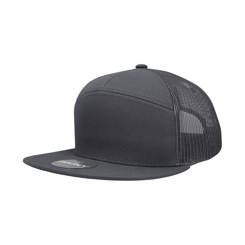 Decky 1133 7 Panel High Profile Structured Cotton Blend Trucker