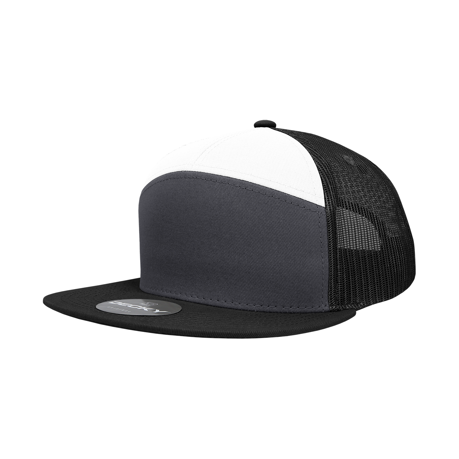 Decky 1133 7 Panel High Profile Structured Cotton Blend Trucker