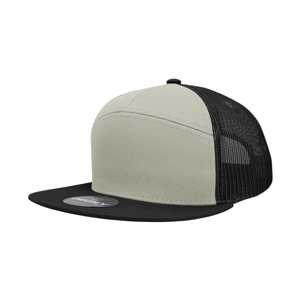 Decky 1133 7 Panel High Profile Structured Cotton Blend Trucker