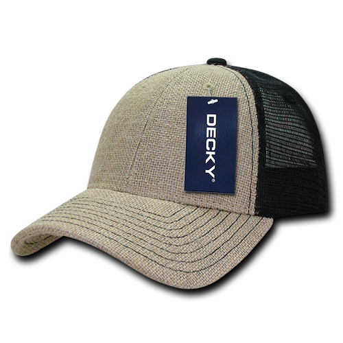 Decky 1136 6 Panel Low Profile Structured Jute Trucker
