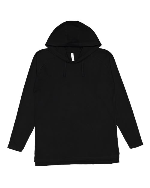 LAT 6917 Unisex Fine Jersey Hooded Long Sleeve Raglan T-Shirt